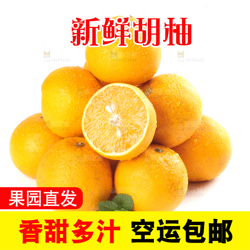 白底上摆放着柚子