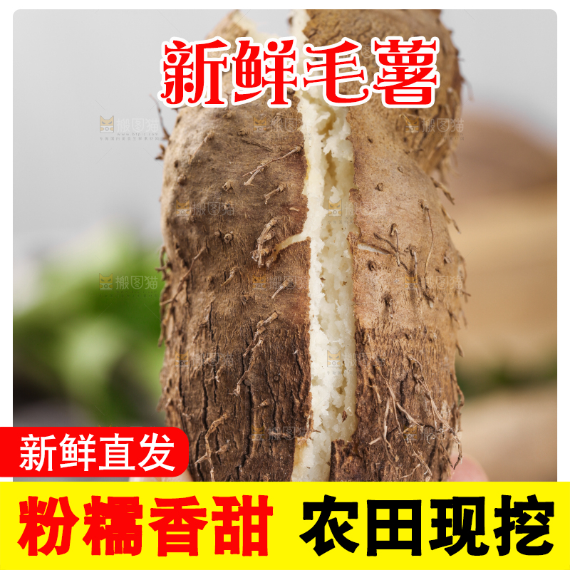 手拿蒸熟的毛薯