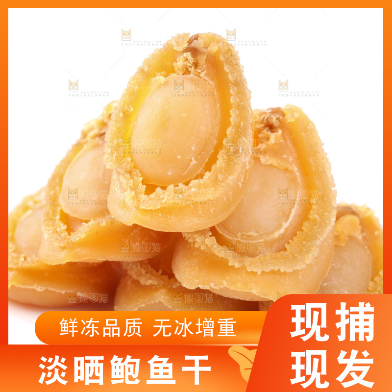 干鲍鱼放在白底上