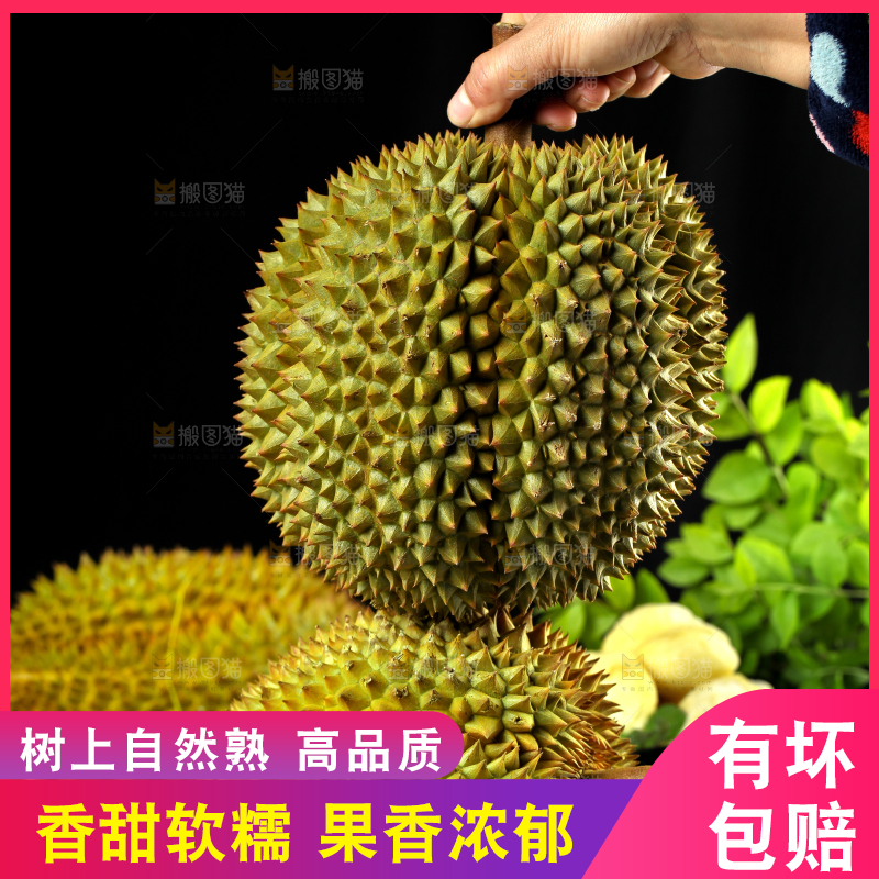 手里拿着新鲜榴莲