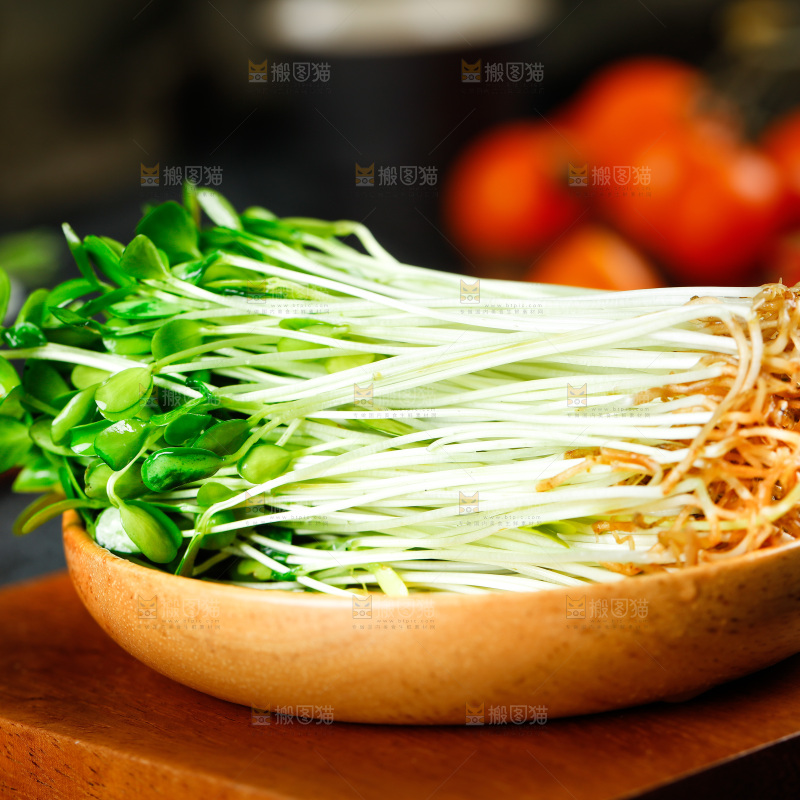 深底上放着一盘香椿苗