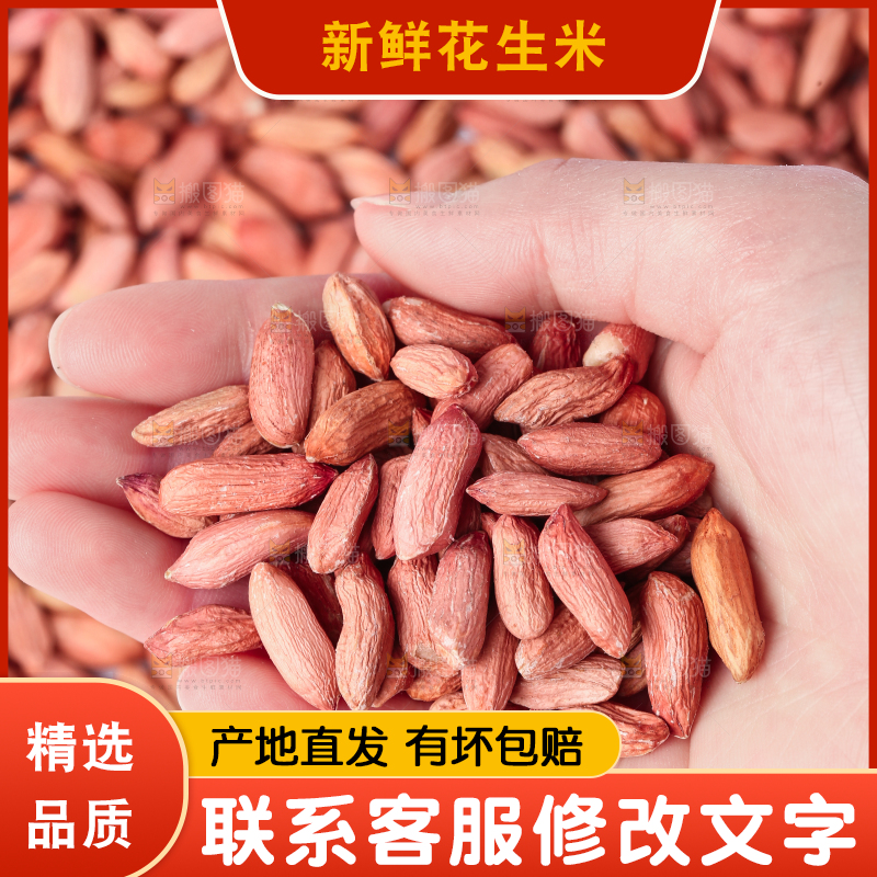 白底上摆放着小花生米