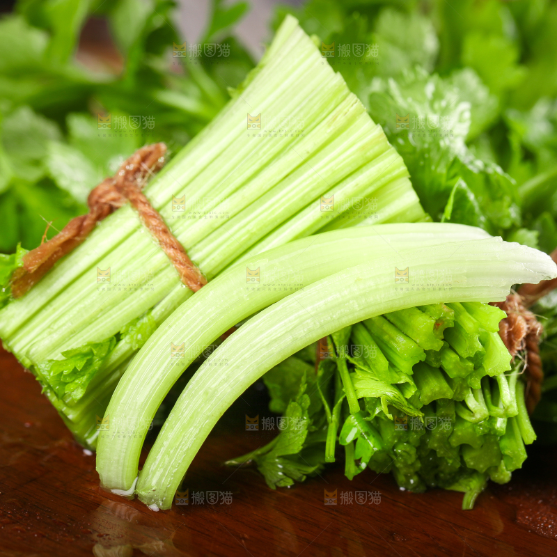 深底上的青岛新鲜芹菜