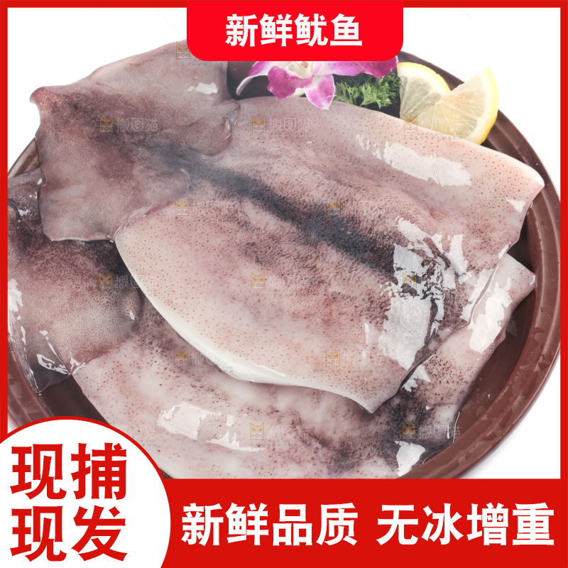 盘子里装着鱿鱼筒
