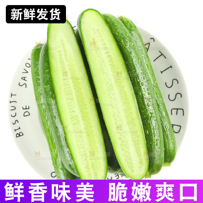 盘子里的无刺小黄瓜