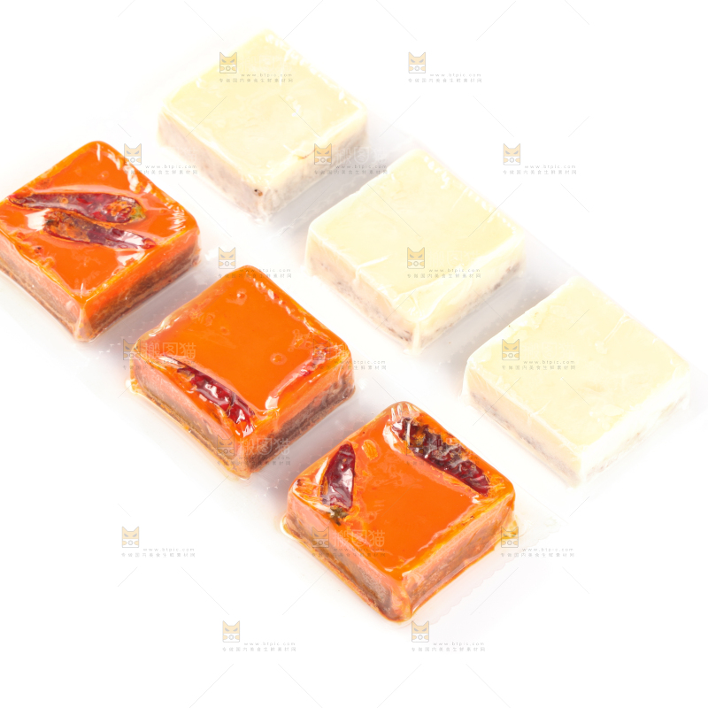 白底上的鸳鸯火锅底料