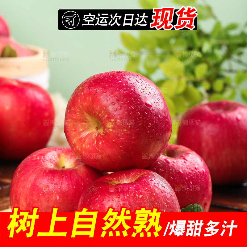 黑石板上的陕西秦冠苹果