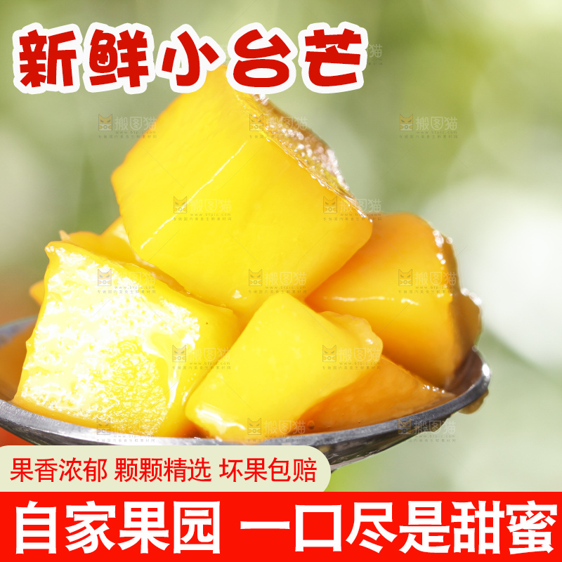 勺子里的小台芒果肉