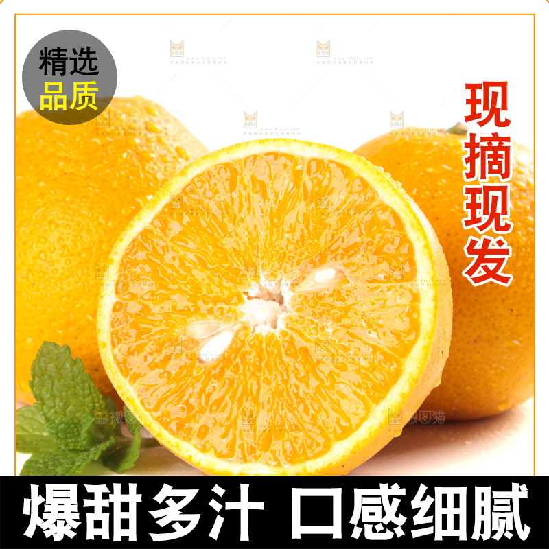 白底上放着小柚子