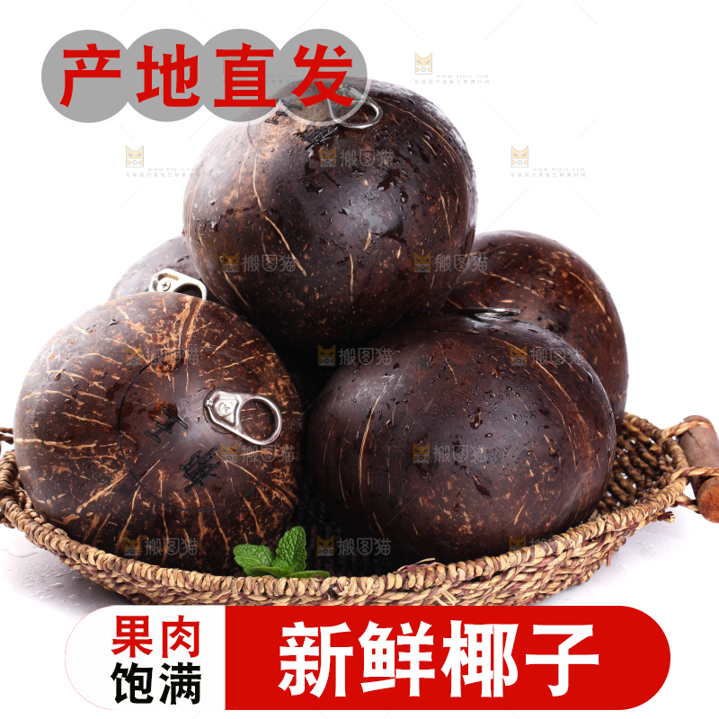 白底上放着海南椰王