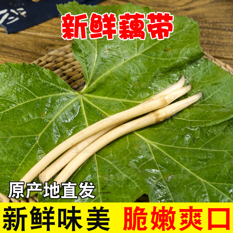 荷叶上放着洪湖藕带