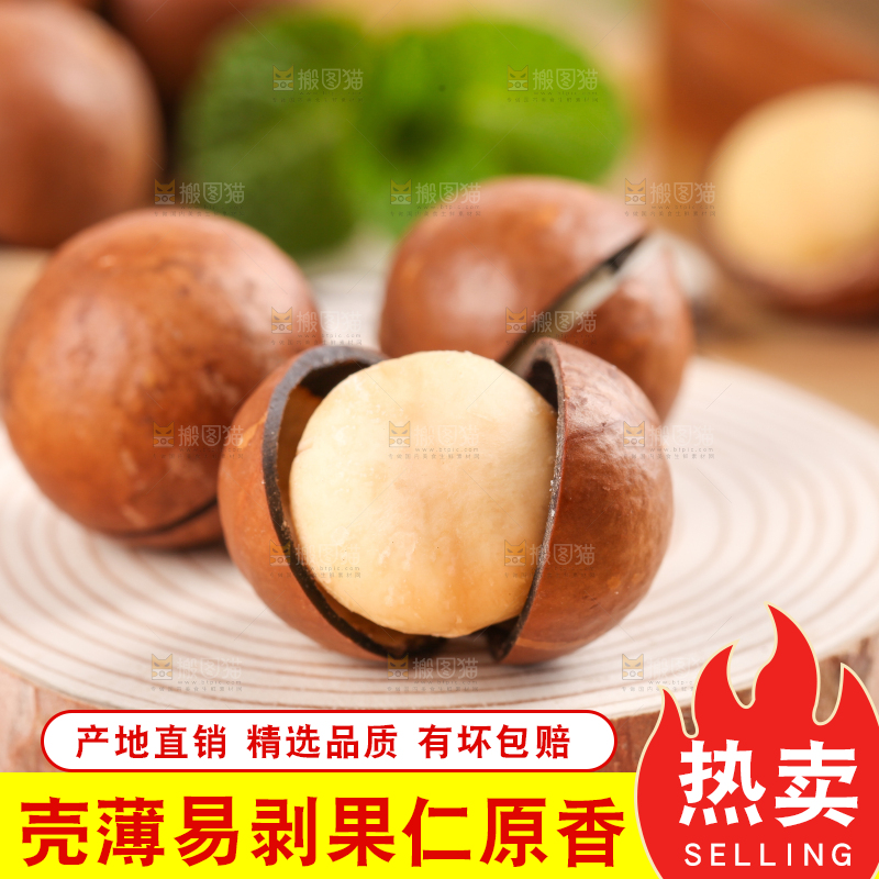 木底上的夏威夷果