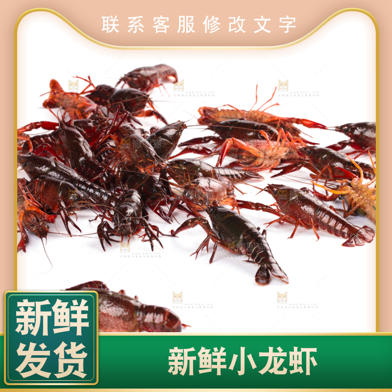 白底上放着潜江小龙虾