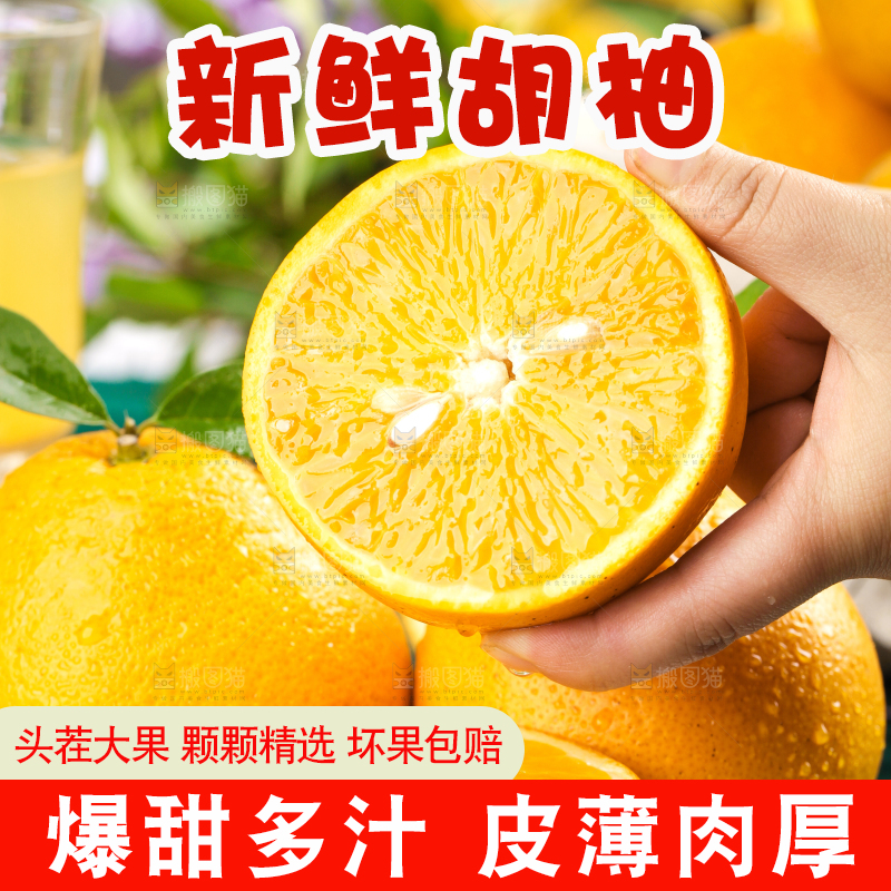 手里拿着新鲜胡柚