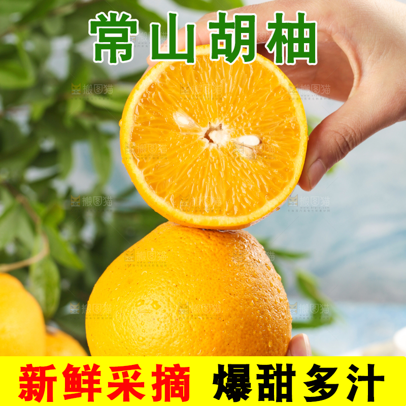 手里拿着新鲜胡柚