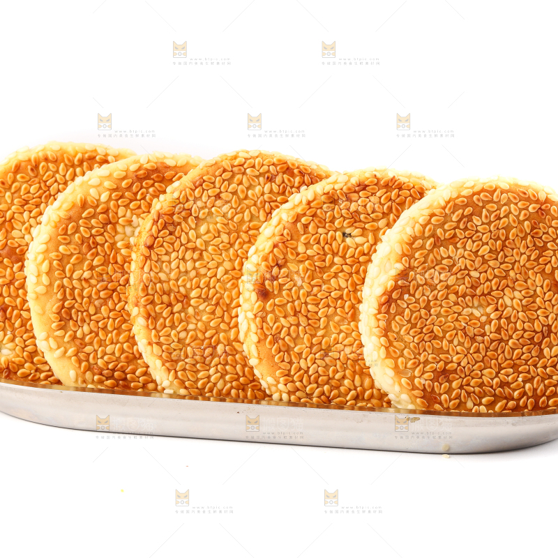 盘子里的芝麻饼
