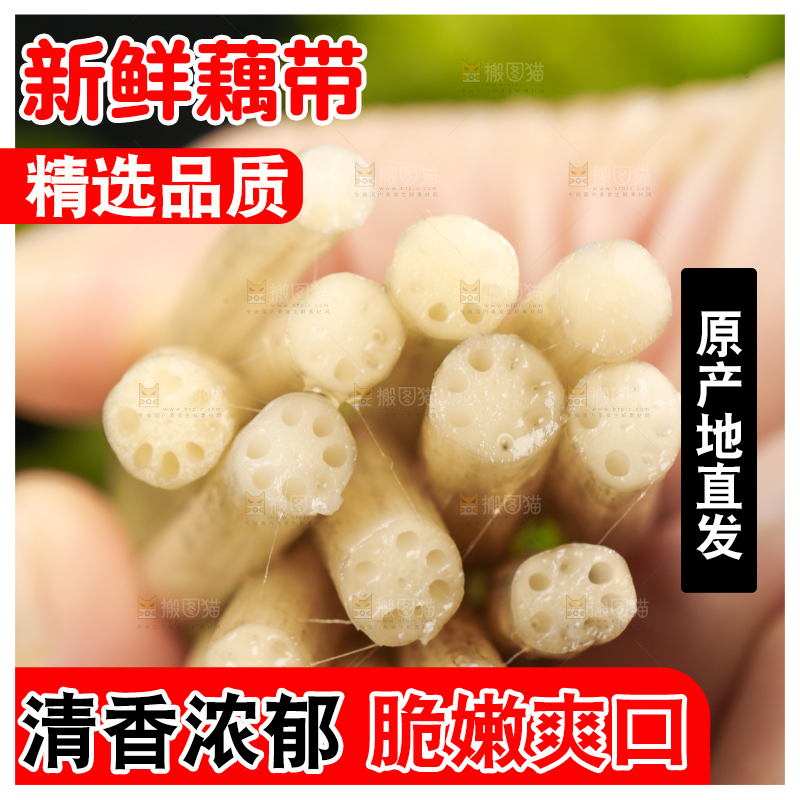 手里拿着新鲜藕带