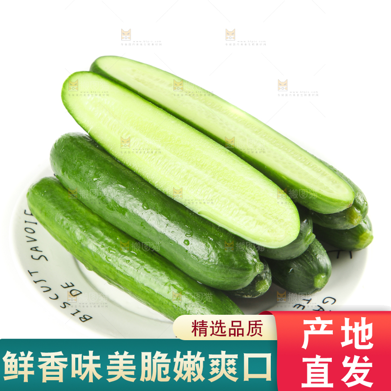 盘子里的无刺小黄瓜