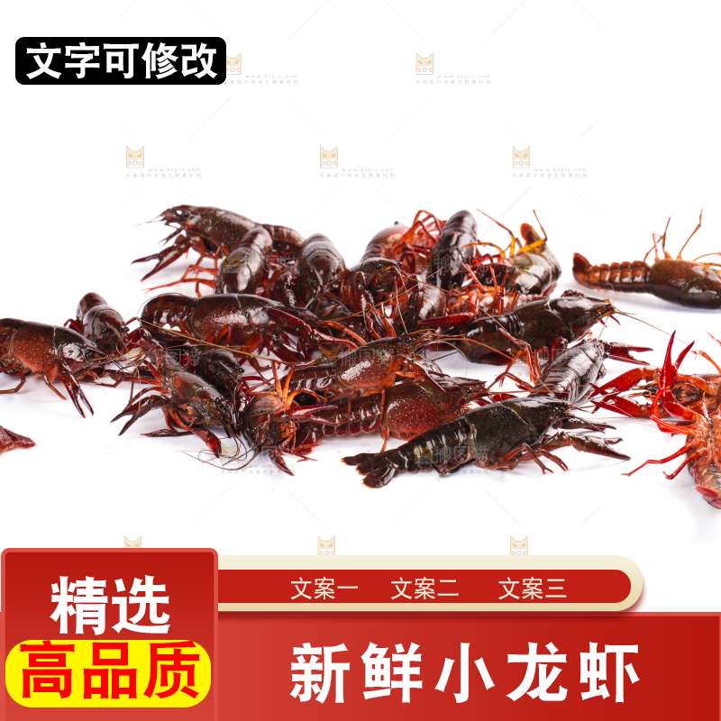 白底上放着潜江小龙虾