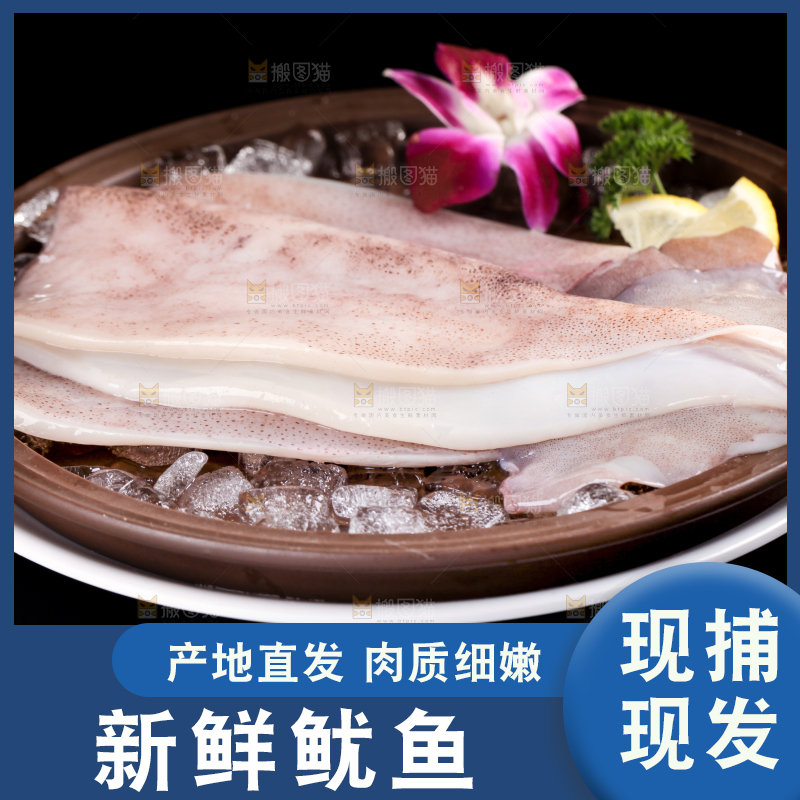 盘子里装着鱿鱼筒