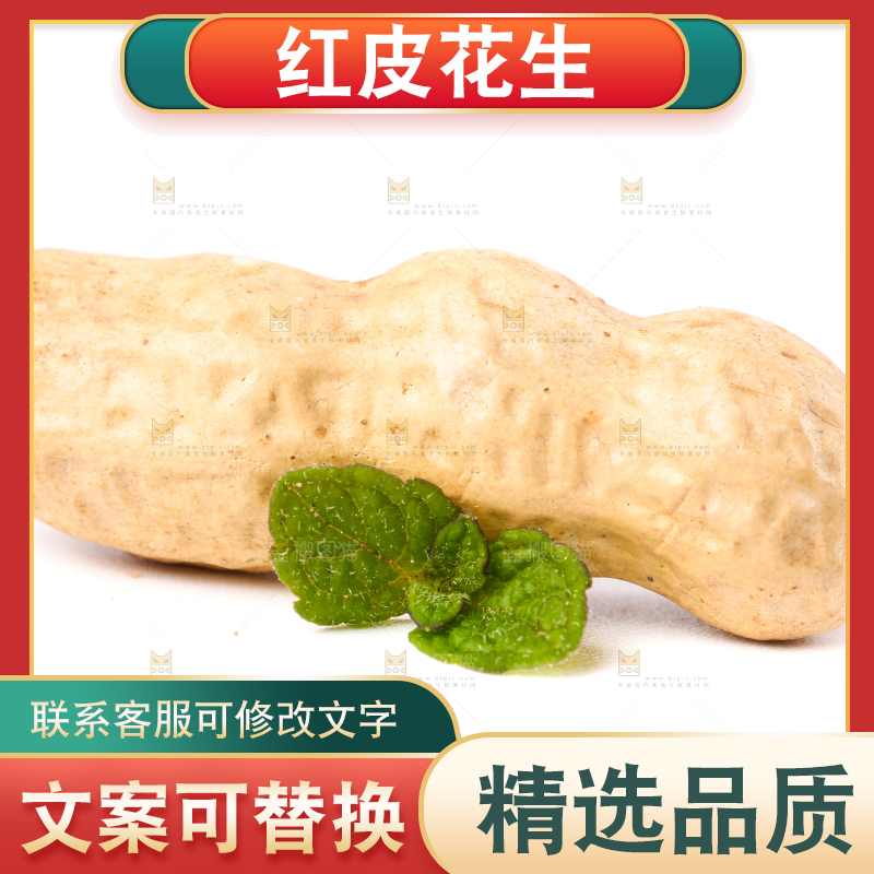 白底上放着东北红皮花生