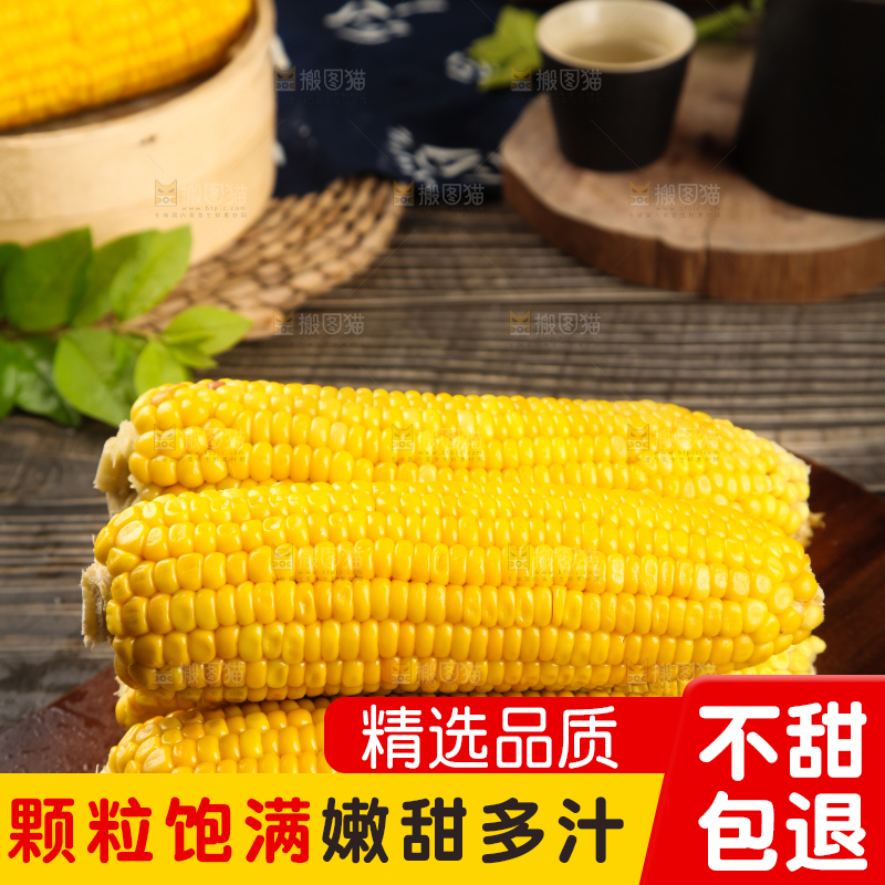木板上的东北玉米