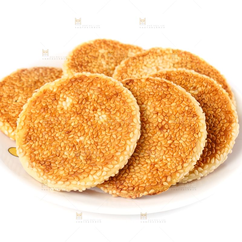 盘子里的芝麻饼