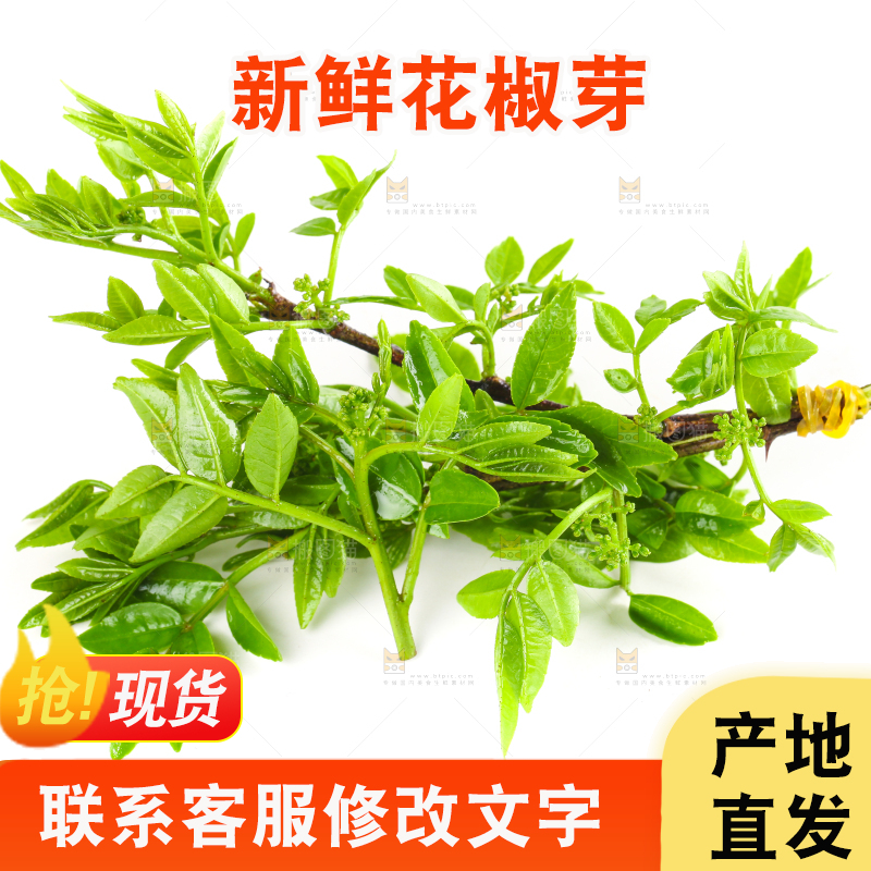白底上放着花椒芽