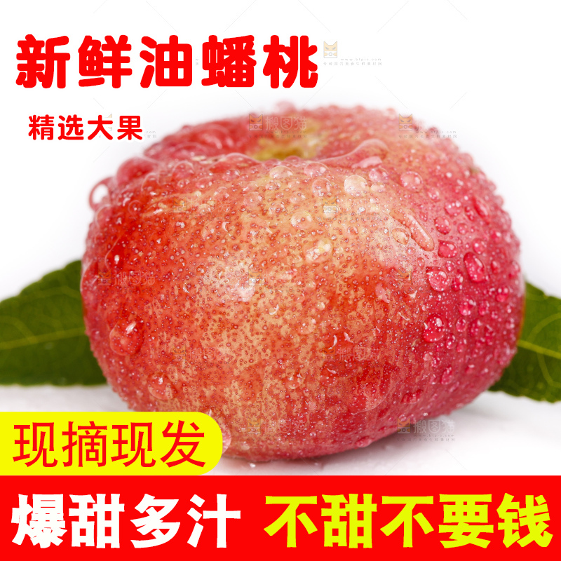 白底上的纽扣油蟠桃
