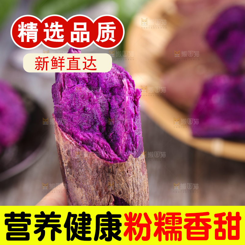 手里拿着紫番薯