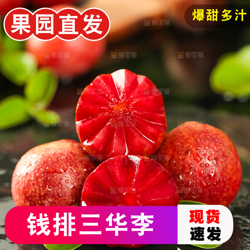 红肉三华李主图