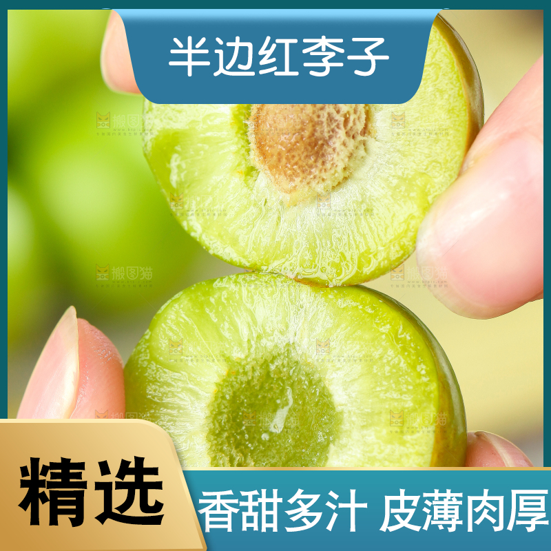 手里拿着脆红李