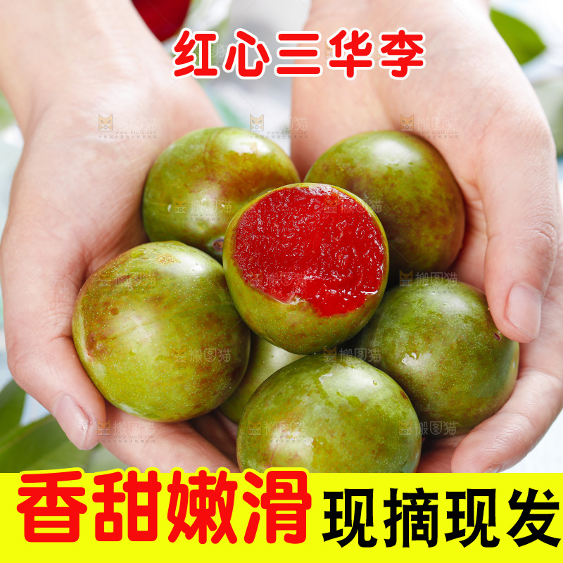 手里拿着广西红心李子