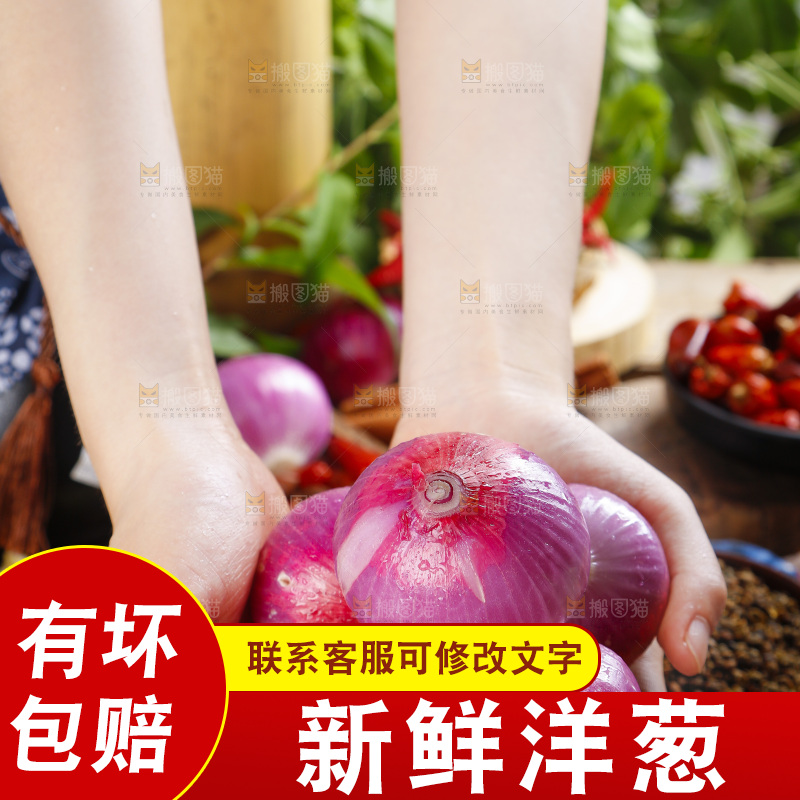 手里拿着新鲜洋葱