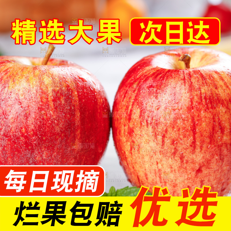 石板上摆着山东红富士