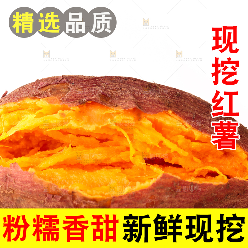 手上拿着福建六鳌蜜薯