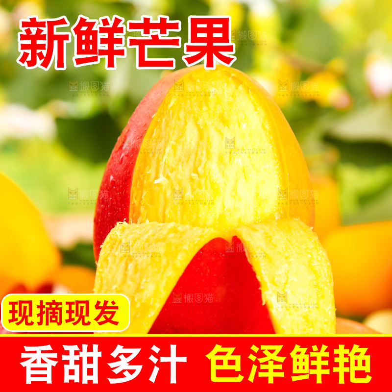 手里拿着吉禄芒果
