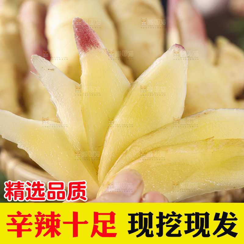 深底上放着嫩姜