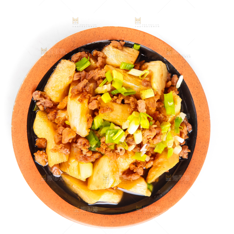 盘子里装着茭白炒肉