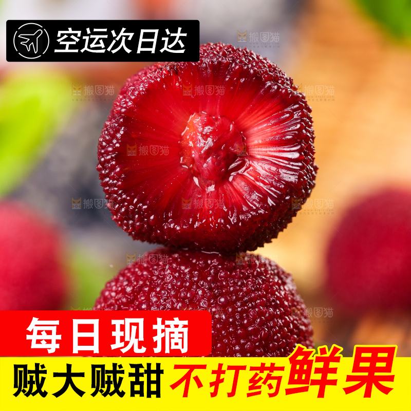 深底上放着余姚杨梅