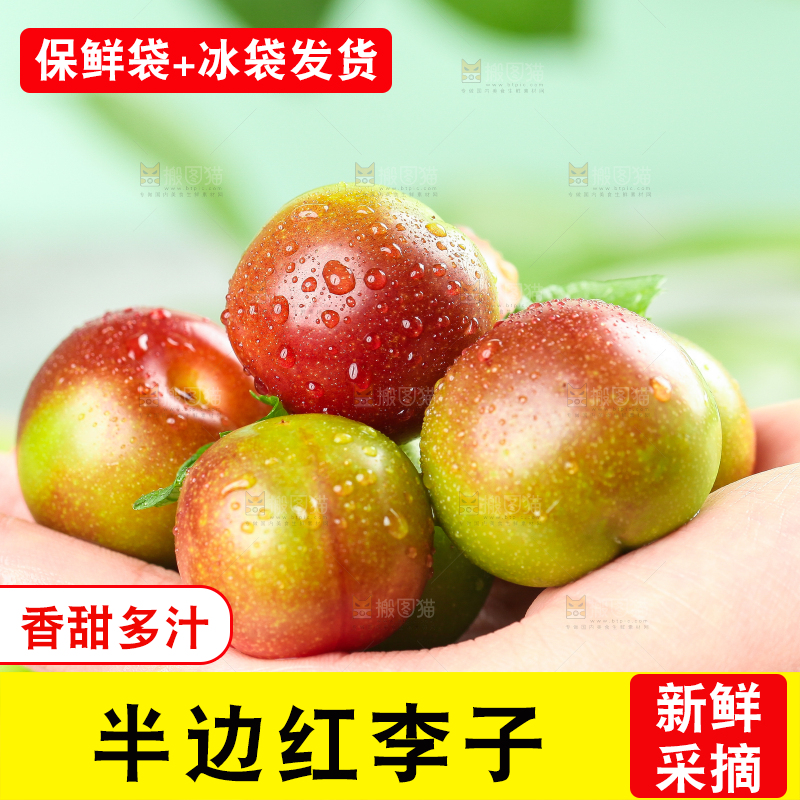 手里拿着脆红李