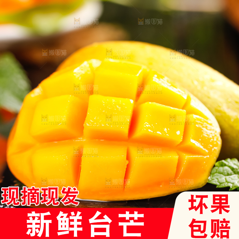 黑石板上的小台农芒果
