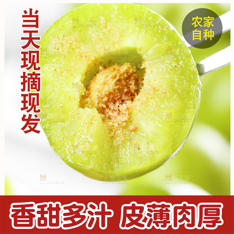 叉子上叉着李子果肉