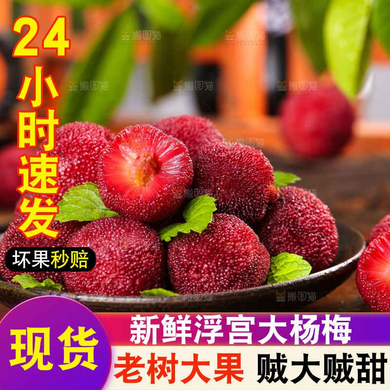 碟子里的仙居杨梅