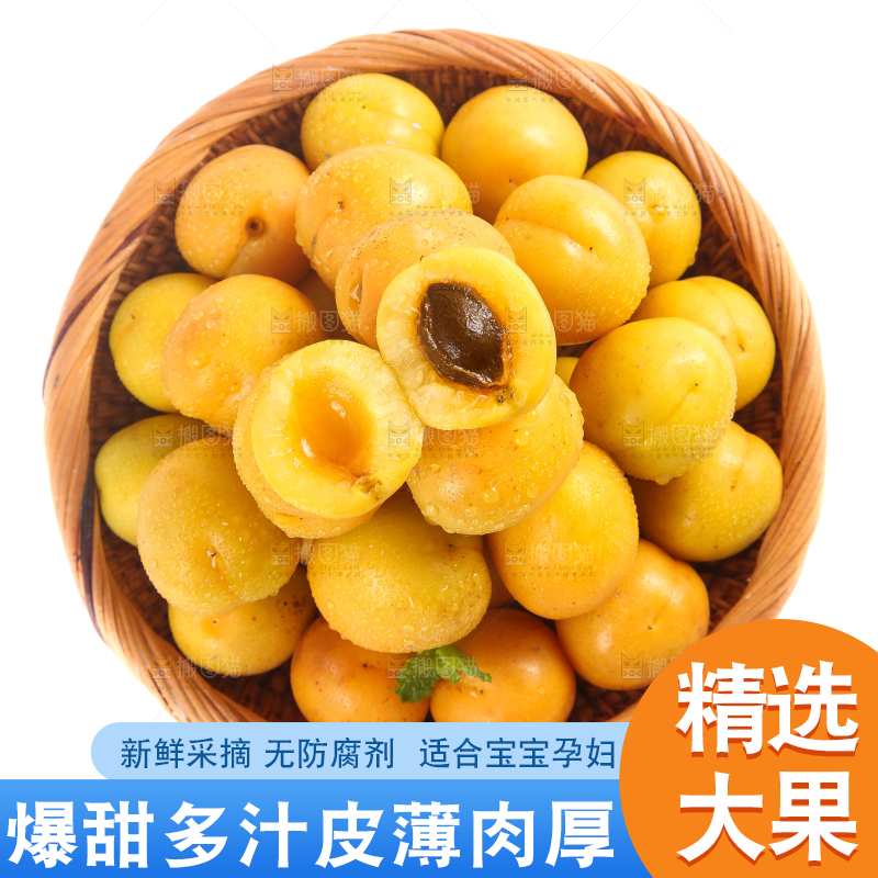篮子里装着杏子