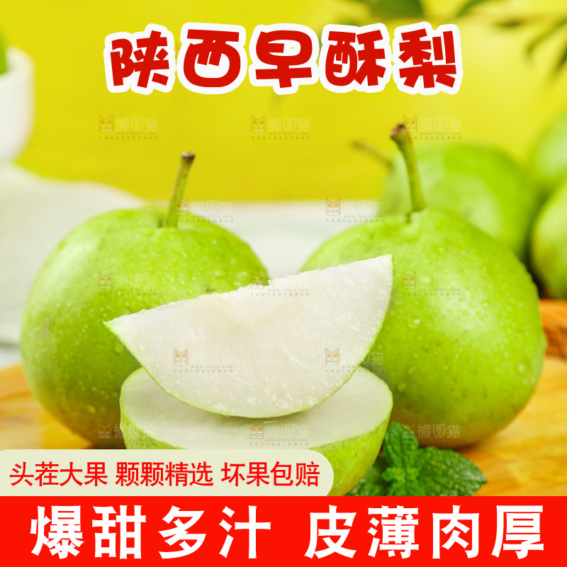 木底上摆放着早酥梨