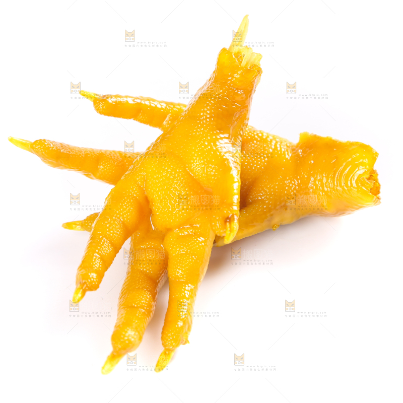 白底上摆放着盐焗凤爪