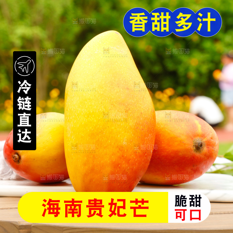 桌子摆放着贵妃芒