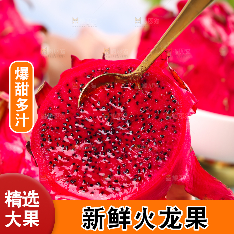 手里拿着红心火龙果