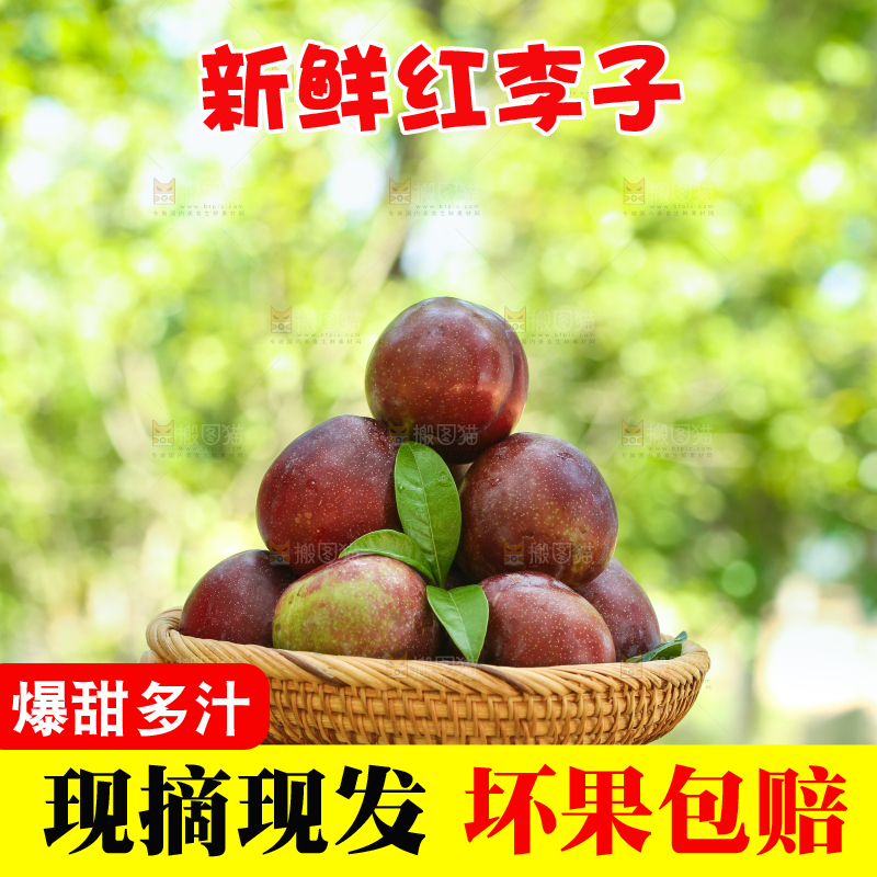 手里端着红李子